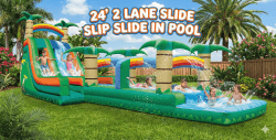 24' 2 Lane Slide Slip Slide in Pool